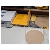 Lot of (59) Drywall Sanding Discs - Norton P180-grit Hook & Loop (x11), Norton P220-grit Hook & Loop (x18), DeWalt P120 Hook & Loop (x6), DeWalt 9" 120-grit Mesh (x24)