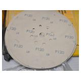 Lot of (59) Drywall Sanding Discs - Norton P180-grit Hook & Loop (x11), Norton P220-grit Hook & Loop (x18), DeWalt P120 Hook & Loop (x6), DeWalt 9" 120-grit Mesh (x24)