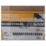 Lot of (2 Boxes) DeWalt® Steel Zinc Cordless Concrete Nailer DCN8910680 6000-count ( 12000 total items ) .120"x.680"