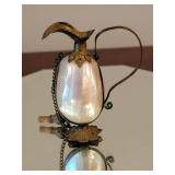Antique Victorian Mother of Pearl Palais Royal Perfume Bottle Scent Flask