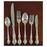 Alvin Sterling Silver Flatware Service for 12 ~ Pirouette, 2519g