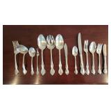 Alvin Sterling Silver Flatware Service for 12 ~ Pirouette, 2519g