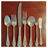 Wallace Sterling Silver Flatware Service for 20 ~ Rose Ppoint, 4341g
