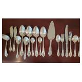 Wallace Sterling Silver Flatware Service for 20 ~ Rose Ppoint, 4341g