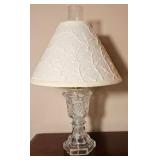 Romantic Pressed Glass Boudoir Table Lamp