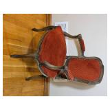 Carved Frame Louis XV Accent Chair Corduroy Upholstery