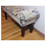 Grape Vine Upholstery Rolled Arm Entry Bench