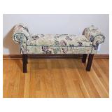 Grape Vine Upholstery Rolled Arm Entry Bench