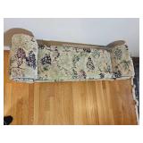Grape Vine Upholstery Rolled Arm Entry Bench