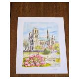 Singed Serio lithograph Notre Dame De Paris ? Daniele Cambier