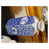 Collection of Oriental Ginger Jars and Dcor Vase White & Blues