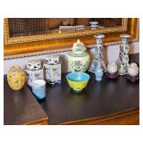 Collection of Colorful Oriental Ginger Jars and Dcor Vase