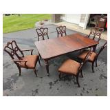 Stunning Century Furniture American Empire Dining Table Set (6 Chairs, 2 Leaves, Pads)