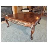 Contemporary Georgian Mahogany Coffee Table with Cabriole Legs and carved detail