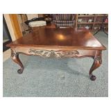 Contemporary Georgian Mahogany Coffee Table with Cabriole Legs and carved detail