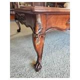 Contemporary Georgian Mahogany Coffee Table with Cabriole Legs and carved detail