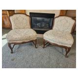 Stunning County French Bergere Chairs with Damask Upholstery
