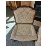 Stunning County French Bergere Chairs with Damask Upholstery