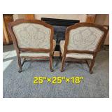 Stunning County French Bergere Chairs with Damask Upholstery