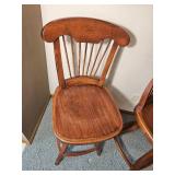 Colonial Spindle Back Counter Stools Pair