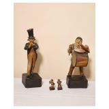 Antique Carved Italian Bank  Characters ( Drummer & Clarinet)