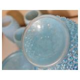 Fenton Blue Opalescent Pitcher and Glasses Set (8 Count)