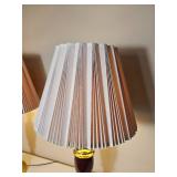 Polished Brass Stiffel Candlestick Table Lamp with Burgundy Off Tone.