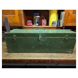 Vintage Wood Toolbox with Vintage Hand Tools