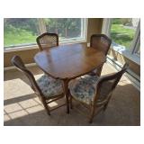 Henredon Scene Two Dining Table with Four Cane Back Chairs