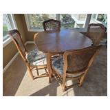 Henredon Scene Two Dining Table with Four Cane Back Chairs