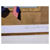 Signed Framed Print of Children by Lakeside Scene - A. Selving