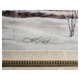 Framed St. Paul Winter Village Landscape Print Signed Artwork