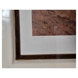 Framed American Countryside Print Children with Flag Signed - A. Selving