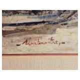 Framed Montmartre Street Scene Painting Signed Maurice Utrillo Style