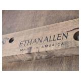 Ethan Allen Round Wooden Dining or Accent Table with Tapered Legs
