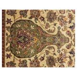 Large Hand Knotted Persian Style Area Rug Cream Field Floral Design