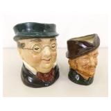 2 Royal Doulton 4" and 3.5" Toby Mugs