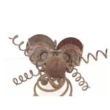 2 Folk Art Heavy Iron 9" Mouse Figures