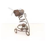 2 Folk Art Heavy Iron 9" Mouse Figures
