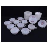 46 Piece Fire King Fleurette Set