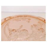 Lot of 3 Pink Depression Glass Cake Plates