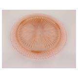 Lot of 3 Pink Depression Glass Cake Plates