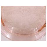 Lot of 3 Pink Depression Glass Cake Plates