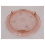 Lot of 3 Pink Depression Glass Cake Plates