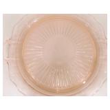 Lot of 3 Pink and 1 Purple Depression Glass Serving Trays