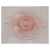 Lot of 3 Pink and 1 Purple Depression Glass Serving Trays