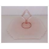Lot of 4 Pink Depression Glass Serving Caddy