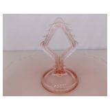 Lot of 4 Pink Depression Glass Serving Caddy