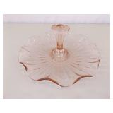 Lot of 4 Pink Depression Glass Serving Caddy