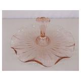 Lot of 4 Pink Depression Glass Serving Caddy